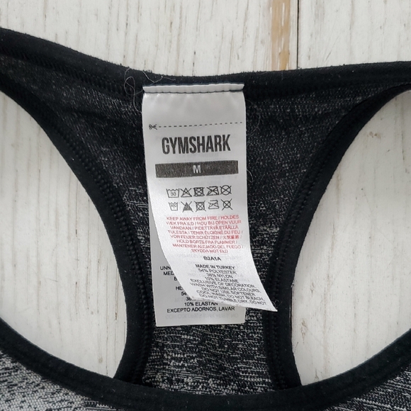 Gymshark Black and Gray Sports Bra and Bike Short Set - Picture 2 of 2